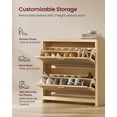 thumbnail image 5 of VASAGLE ELLAN Collection - Boho Shoe Storage Cabinet for Entryway , Entry Shoe Cabinet with Rattan-Look Flip Drawers, Rounded Corners, Oak Beige, 5 of 7