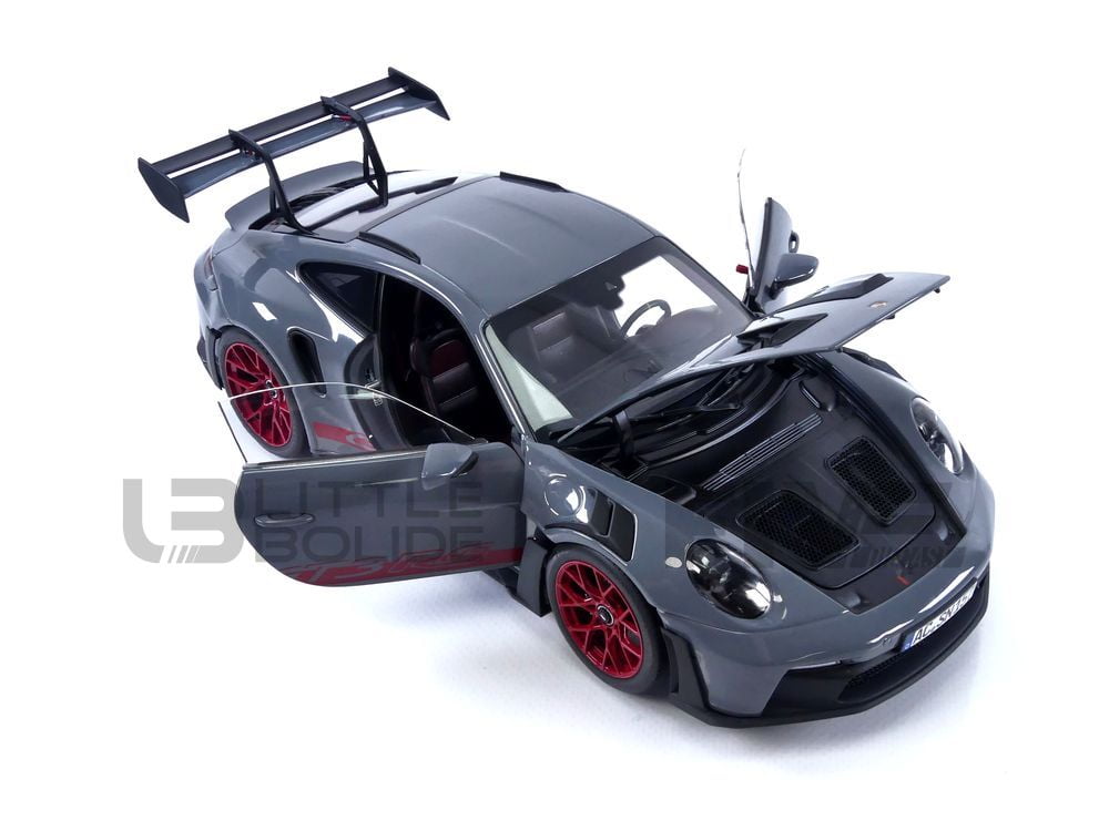 Norev Porsche 911 992 GT3 RS Arctic Gray w/ Pyro Red Wheels Norev Porsche 911 992 GT3 RS Arctic Gray w/ Pyro Red Wheels