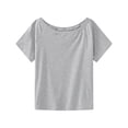 thumbnail image 5 of fatyb Womens off the Shoulder Tops Casual Short Sleeve Tee Shirts Summer Elegant Tshirts for Going Out, 5 of 6