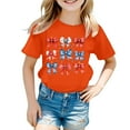 thumbnail image 4 of MIXUE Toddler Girls Tops & T-Shirts Summer Fourth Of July Independence Day Bowknot Print Round Neck Short Sleeve Casual Party Tshirts Holiday Wear,Orange,3-4 Years, 4 of 4