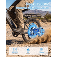 thumbnail image 5 of Adult Electric Mountain Bike, 1500W Peak Motor, 48V 13Ah Removable Battery, 25MPH Max Speed, 26" Fat Tire Electric Bike with Front Suspension, 7-Speed Shimano, for Commuter & Off-Road, 5 of 9