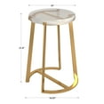 thumbnail image 6 of Weston Home Narvik Modern Stainless Steel Glass Top Table Round End Table, Brass Finish, 6 of 6