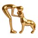 thumbnail image 1 of abraza la estatua de la figura del perro Collectable Resina Decoración del hogar Adorno Ornament Regalo único para de café Desktop Dorado, 1 of 9
