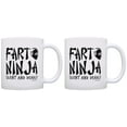 thumbnail image 1 of ThisWear Funny Father Day Gifts Dad Fart Ninja Silent and Deadly Unique Gifts for Dad Gifts for Brother Gifts for Boyfriend 11 ounce 2 Pack Coffee Mugs, 1 of 4