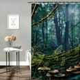 thumbnail image 2 of mushrooms shower curtain for Bathroom 100% polyester Bathroom Shower Curtain Set  with Hooks, 2 of 7