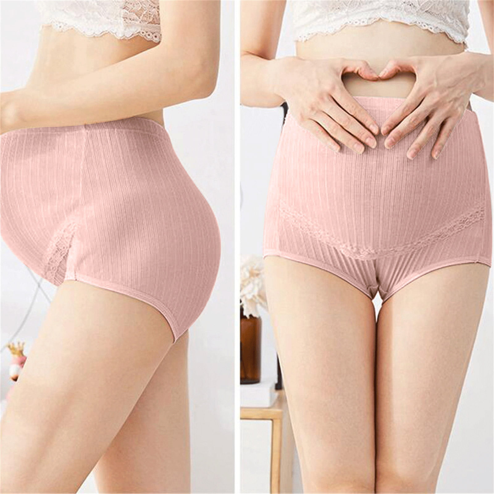 HUPOM Silk Panties Panties In Clothing High Waist Leisure Tie Comfort Waist  Pink XS 