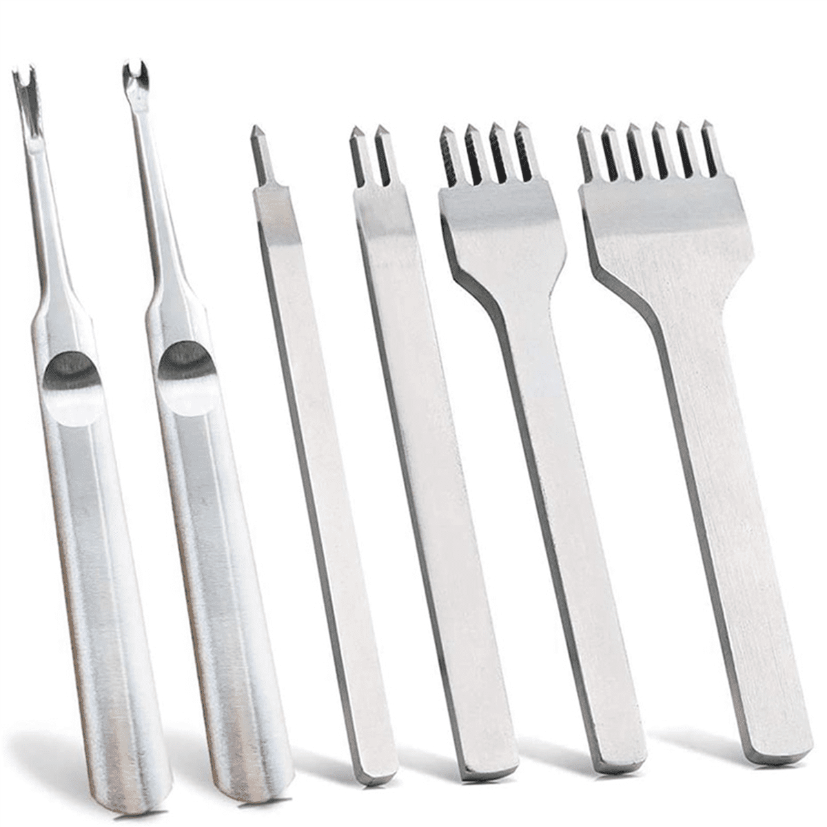 18Pcs 1/2/4/6 DIY Diamond Lacing Stitching Chisel Set Leather Edge Skiving DIY Craft Tool, (4mm)
