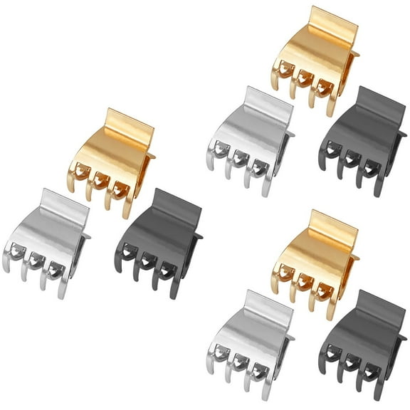 Worgeous 9 pcs  Claw Clips Small Metal Hair Clips Girls Hair Catch Hair Claw Clips for Thin Hair