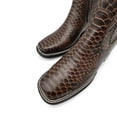 thumbnail image 3 of The Western Shops Men's Leather Python Print Square Toe Western Ankle Cowboy Boots, 3 of 5