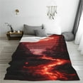 thumbnail image 5 of Honeii Red Moon Lava Print Fleece Blanket - Throw Blanket for Bed, Sofa, Couch, Camping, and Travel , Microplush Ultra Soft Warm Blanket-60"x50", 5 of 7