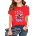 thumbnail image 2 of YunPes Girls Short Sleeve Shirts Kids Crewneck Soft T-Shirts Summer Tees 2‐13 Years Teen Y2k Cherry Printed Shirts Streetwear Dance, 2 of 8