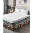 thumbnail image 4 of Floral Bed Skirt California King Size 16" Drop Vintage Colorful Daisy Butterfly Nature Ruffled Wrap Around Bed Skirts Adjustable Elastic Bedskirt Dust Ruffle for California King Size Bed, 4 of 7