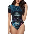 thumbnail image 1 of Fotbe Punk Style Blue Haired Skull Body de Mujer con Cuello Redondo y Mangas Cortas, Sin Mangas Ajustado, Suave, Cómodo y Básico-X-Large, 1 of 7