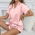 thumbnail image 5 of Dxzfnsa Pajama Set for Women Satin Bamboo Viscose Pjs Set Ultra Soft Short Sleeve Sleepwear 2 Piece Lounge Sets S-2XL, 5 of 7