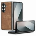 thumbnail image 4 of Dteck for Samsung Galaxy Z Fold 4 5G Case, Retro PU Leather Ultra Thin Slim Durable Shockproof Protective Phone Cover for Samsung Galaxy Z Fold4, Brown, 4 of 9