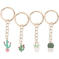 thumbnail image 1 of 4 Uds. Llaveros creativos de Cactus, llavero único, llavero divertido, bolsa, decoración colgante, 1 of 6