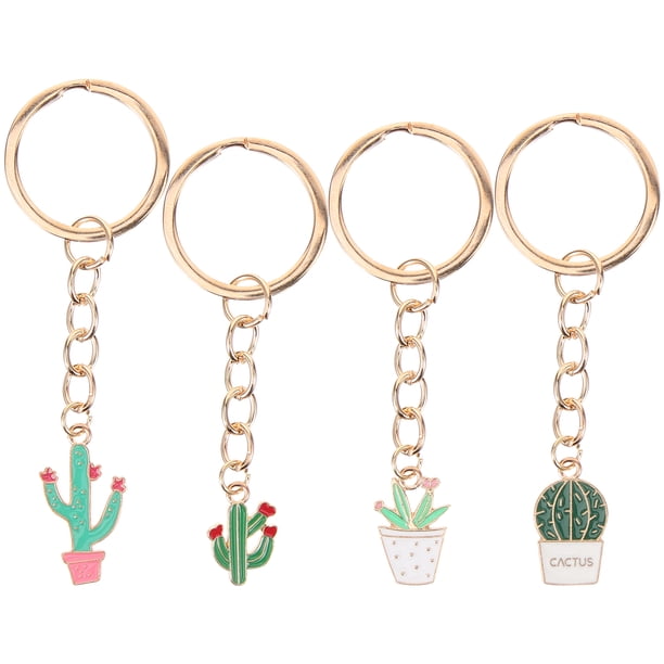 4 Uds. Llaveros creativos de Cactus, llavero único, llavero divertido, bolsa, decoración colgante
