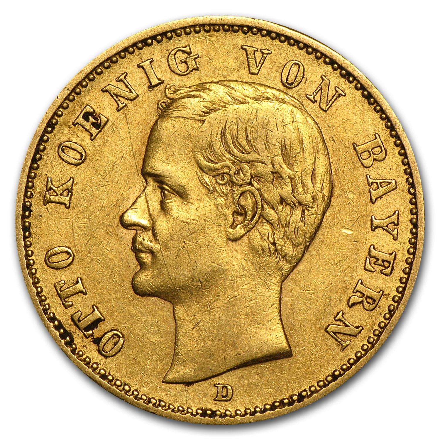 Bavarian Mint - 1895-1913 Germany Gold 20 Mark Bavaria Otto Avg Circ ...