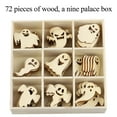 thumbnail image 4 of 72Pcs Wooden Halloween Cutouts Ghost Shapes Wooden Slices Hanging Ornaments Embellishments Set, 4 of 4