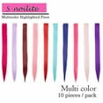 thumbnail image 2 of SEGO Highlights Colored Clip in Hair Extensions Colorful Hair Extensions Straight/Curly Synthetic Hairpieces For Party, 2 of 7