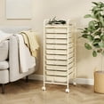 thumbnail image 2 of Costway 10 Drawer Rolling Storage Cart Scrapbook Paper Office School Organizer White, 2 of 10