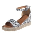 thumbnail image 1 of Women‘s Buckle Ankle Strap Espadrilles Wedge Sandals Open Toe, 1 of 4