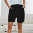 thumbnail image 2 of ZRBYWB Womens Shorts Women Summer Shorts Solid Color Pocket Cargo Pants Casual High Waist Hot Pants Comfort, 2 of 9