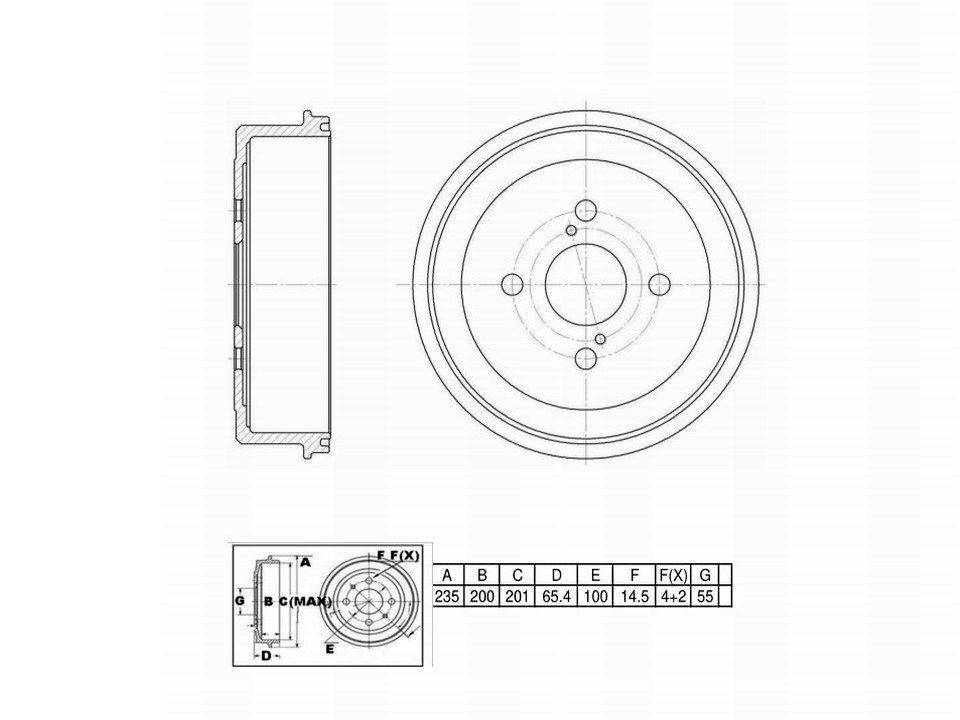 Winstop Brake Drum, Rear WS235781, Toyota Corolla 2002-1993