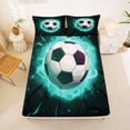 thumbnail image 5 of Erosebridal Football Ball Games Queen Sheet Sets For Kids Boys,Soccer Sport Theme Bed Set 4pcs, 5 of 6