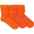 thumbnail image 7 of ToBeInStyle Pack of 3 of Colorful Unisex Fashion Slouch Socks - Orange, 7 of 7