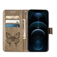 thumbnail image 7 of Compatible with iPhone 14 Pro 6.1 inch Case, Glitter Leather Flip Wallet Diamond Butterfly Shockproof Case with Card Holder Stand with Wrist Strap Compatible with iPhone 14 Pro,Gray, 7 of 7