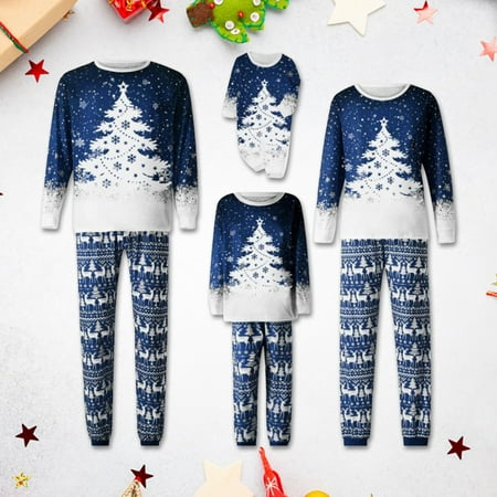 

Nehekpu Family Christmas Pajamas Matching Sets Mens Pajamas Set Christmas Tree Printed Pajama Set Christmas Family Set (Dad) Matching Pajamas for Couples Pajamas for Men Dark Blue M