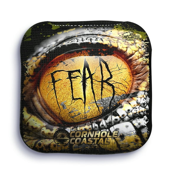 Cornhole Coastal Set of 4 Regulation Professional Dual Sided ACL Pro Approved Cornhole Bags for Corn Hole Toss Games - For All Skill Levels (Fear, Coffee)