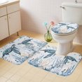 thumbnail image 3 of Sea Turtle Bathroom Rugs Set Ocean Starfish Seagrass Coral Non Slip Absorbent Soft Bath Mats 3 Piece Set with Bathroom Rug, U-Shaped Floor Mat, Toilet Seat Cover Small Size, 3 of 9