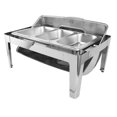 thumbnail image 1 of Chafing Dish, Transparent Glass Lid Design Buffet Food Warmer Stainless Steel Frame Electric Chafing Dish Easy Cleaning Chafing Dish Buffet Set Rectangular, 1 of 7