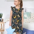 thumbnail image 4 of Vsdgher Fleurs Papillon pour Filles Chemises de Nuit Manches Courtes à Volants Robe de Nuit Pyjama pour Fête Pyjama-Moyen, 4 of 6