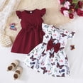 thumbnail image 2 of xfsWaSs Toddler Baby Girl Dress 2 Pack Summer Dresses For Baby Girls Floral Dress Ruffles Sleeveless Bowknot Beach Sundress Cute Clothes 12-18 Months, 2 of 9