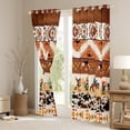 thumbnail image 3 of jejeloiu Rustic Western Cowboy Curtains Pack of 2 (42x84 Each),Desert Botanical Cactus Curtains Blackout,Brown Geometric Triangle Bedroom Curtains For Boys Kids,Breathable Home Decor, 3 of 6