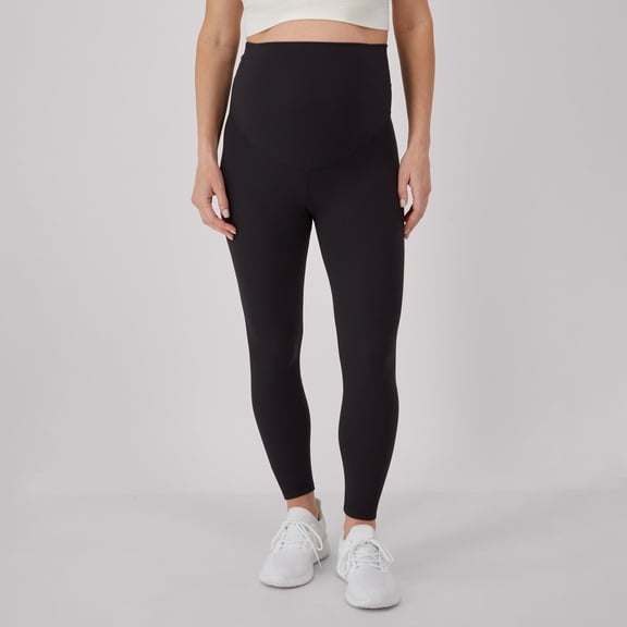 Hanes Maternity Women's Leak Protection 7/8 Leggings, 25" Inseam Black L