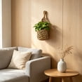 thumbnail image 3 of HWRETIE Handmade Cotton Rope Hanging Fruit Basket,Wall Mount Produce Storage Net,Boho Kitchen Organizer with Wood Ring, 3 of 6