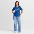 thumbnail image 3 of Women's Fanatics Royal Kansas City Royals Diva Race Ahead Raglan V-Neck T-Shirt, 3 of 5