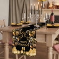 thumbnail image 2 of Happy Birthday Table Runner, Gifts Golden Black Balloons Goblet Glitter Ribbons Cotton Linen Table Runners 36 Inches Long, Dresser Scarf Runner for Nightstand/End Tables/Round Tables 13''x36'', 2 of 9