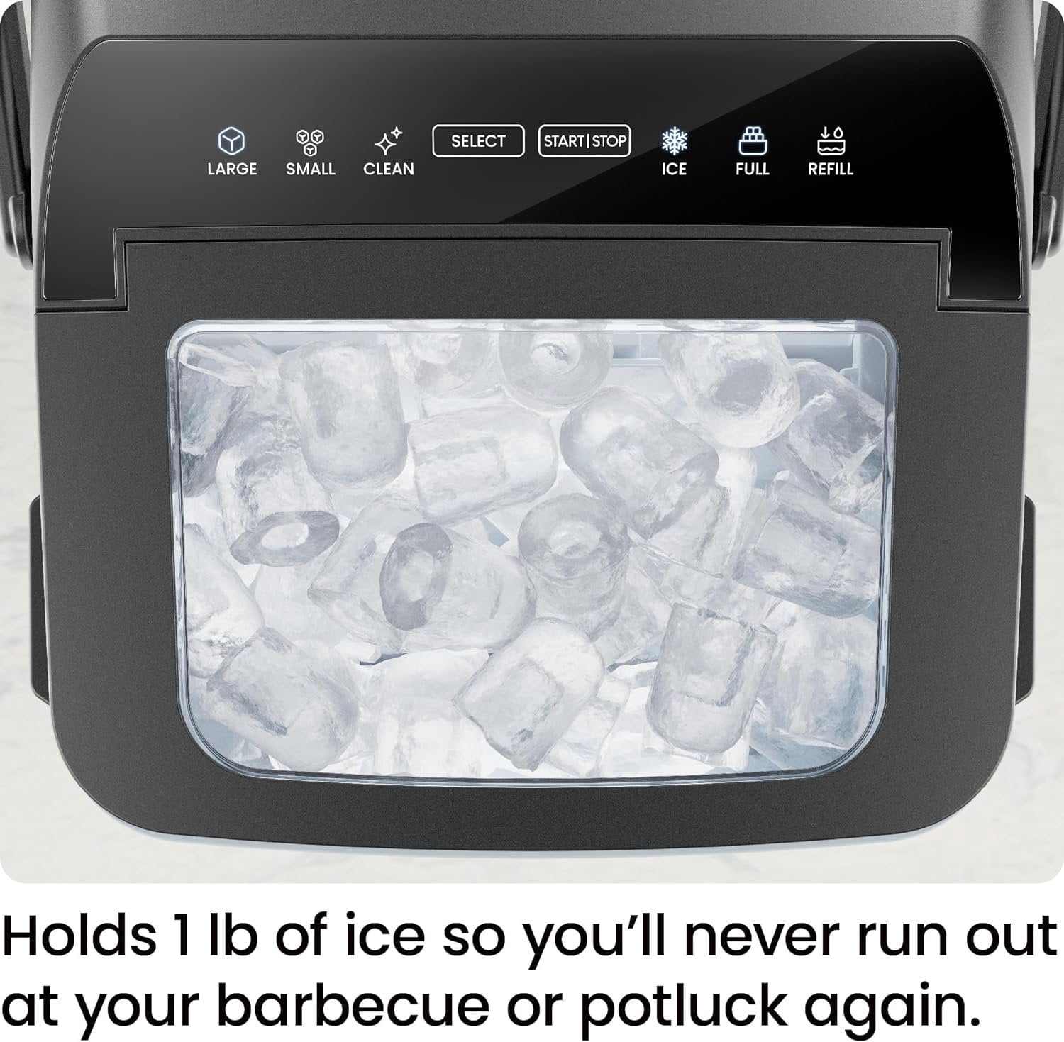 ICEMAN Dual-Size Countertop Bullet Ice Machine w/ 0.88lb Capacity - Black, New
