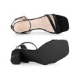 thumbnail image 5 of BLISSFUL STEP Women's Square Toe Ankle Strap Chunky Heel Sandals Black 7, 5 of 8