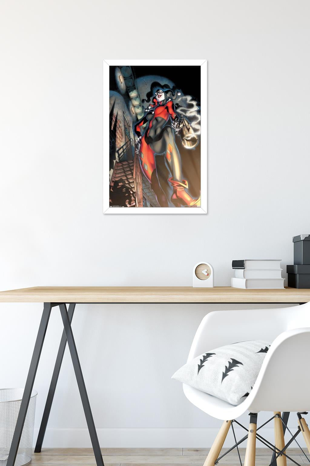 DC Comics - Harley Quinn - Smoking Gun Wall Poster, 14.725" x 22.375", Framed