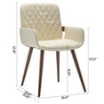 thumbnail image 2 of FOWEOAIU Modern Dining Chairs,Leather Upholstered Walnut Wood Kitchen Dining , Beige (Set of 2) ﻿, 2 of 11