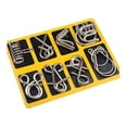 thumbnail image 3 of Nine Ring Set Links Game Chinese Puzzle Kid Adult Brain Teaser Toy Bulk for Kids Alphabet Matching Board Handheld Math Games for Kids Alphabet Board Wooden Children Board Games 4 Years Old Kid Large, 3 of 3