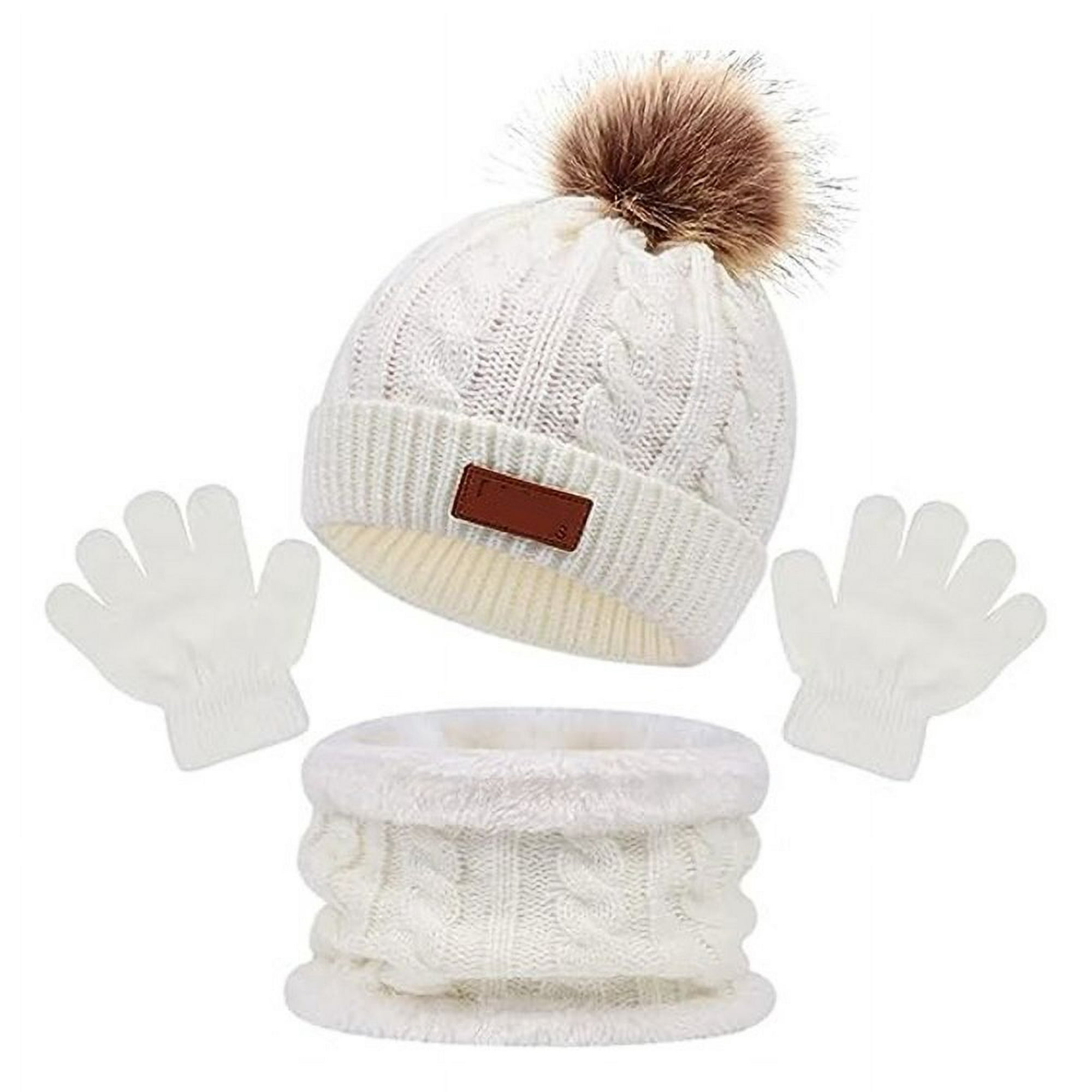 3 en 1 Bonnet Enfant Fille Ensemble Bonnet Echarpe Enfant Bonnet Enfant Hiver avec Pompon Tour de Cou Enfant avec Doublure Hiver Accessoires Ensemble Set Pour Garcon Enfants 2 a 6 ans Walmart
