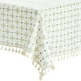 thumbnail image 4 of REGALWOVEN Rectangle Floral Tablecloth Faux PU Table Cover with Tassels Leaf 55'x79', 4 of 5