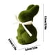 thumbnail image 3 of Figurita de conejo de musgo, adorno artificial de conejo, estatua falsa de liebre con lazo, decoración de escritorio pequeño, 9,5x5,6x5,5cm para Pascua, decoración primaveral, 3 of 6